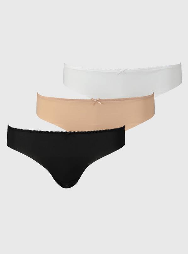 White, Black & Latte No VPL Brazilian Knickers 3 Pack 10